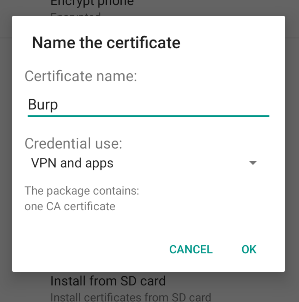 Android Burp Certificate Install Android Burp Certificate Install